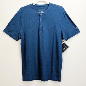 Spyder Bolt Short Sleeve Henley Shirt Blue Medium